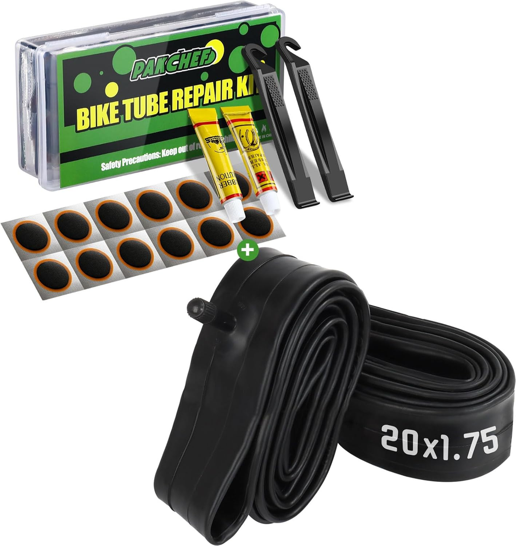 36PCS Bike Tube Patch Kit + 2 Pack 20 x 1.75/2.125 Inner Tube