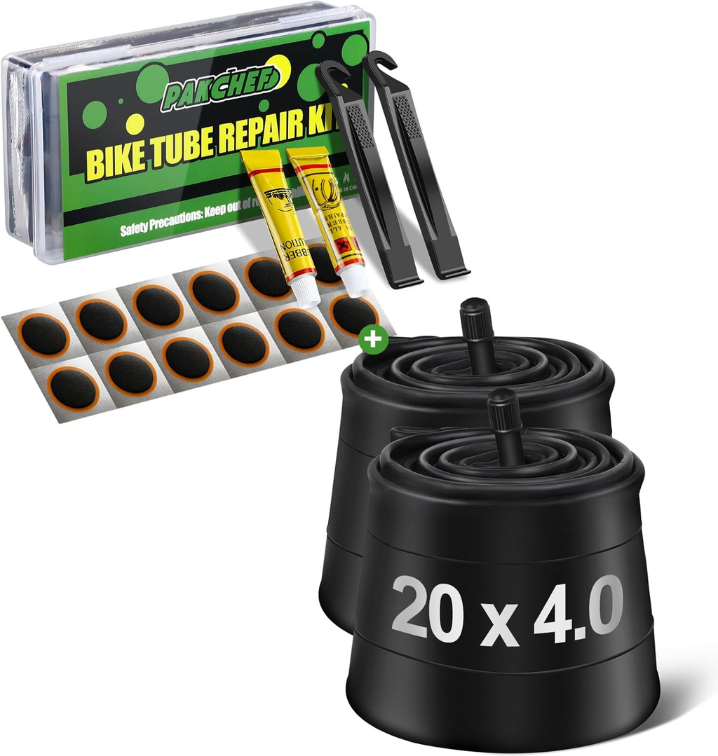 2 Pack 20x4.0 Fat Inner Tube & 72 PCS Bike Tire Patch Kit