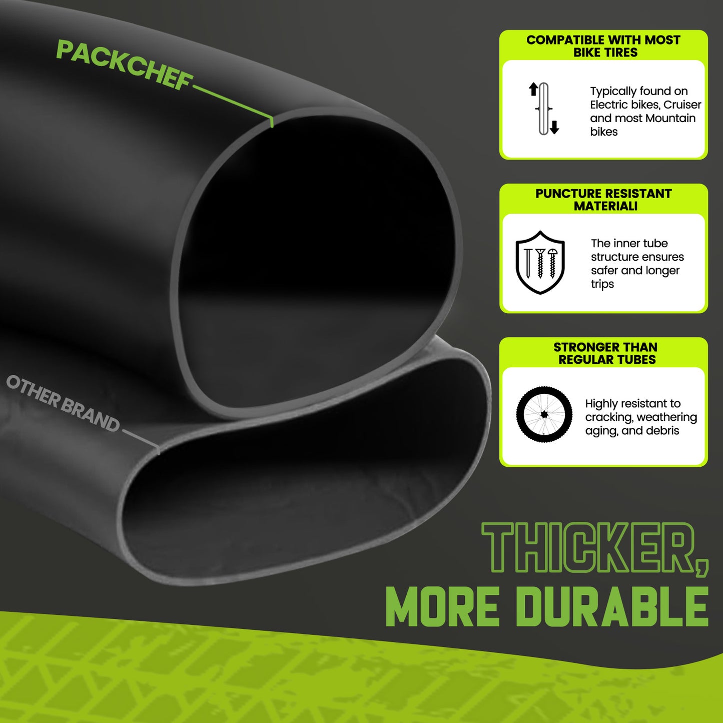 20x4.0 Heavy Duty Fat Tire Bike Tube (2 Pack)