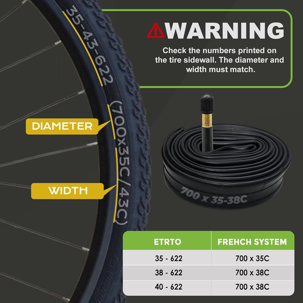 700x35-38 Bike Inner Tube