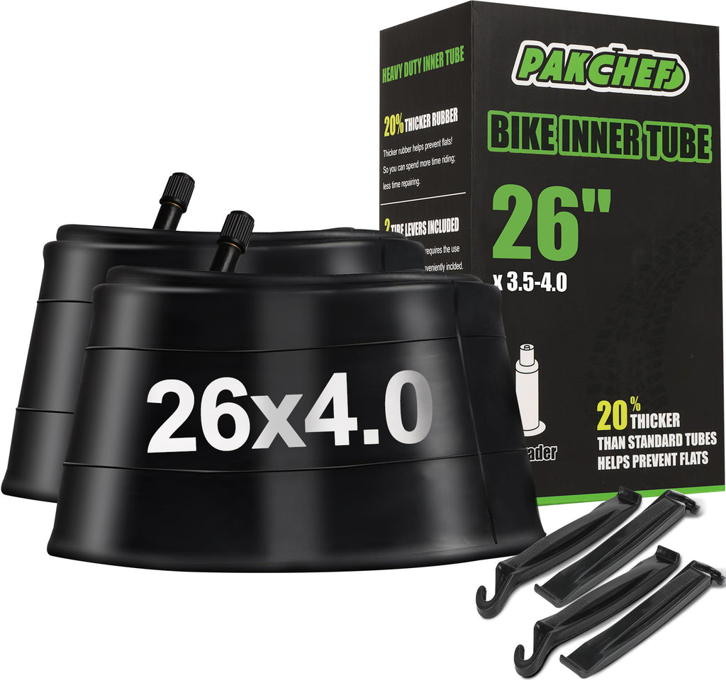 26x4.0 Heavy Duty Fat Tire Bike Tube (2 Pack)