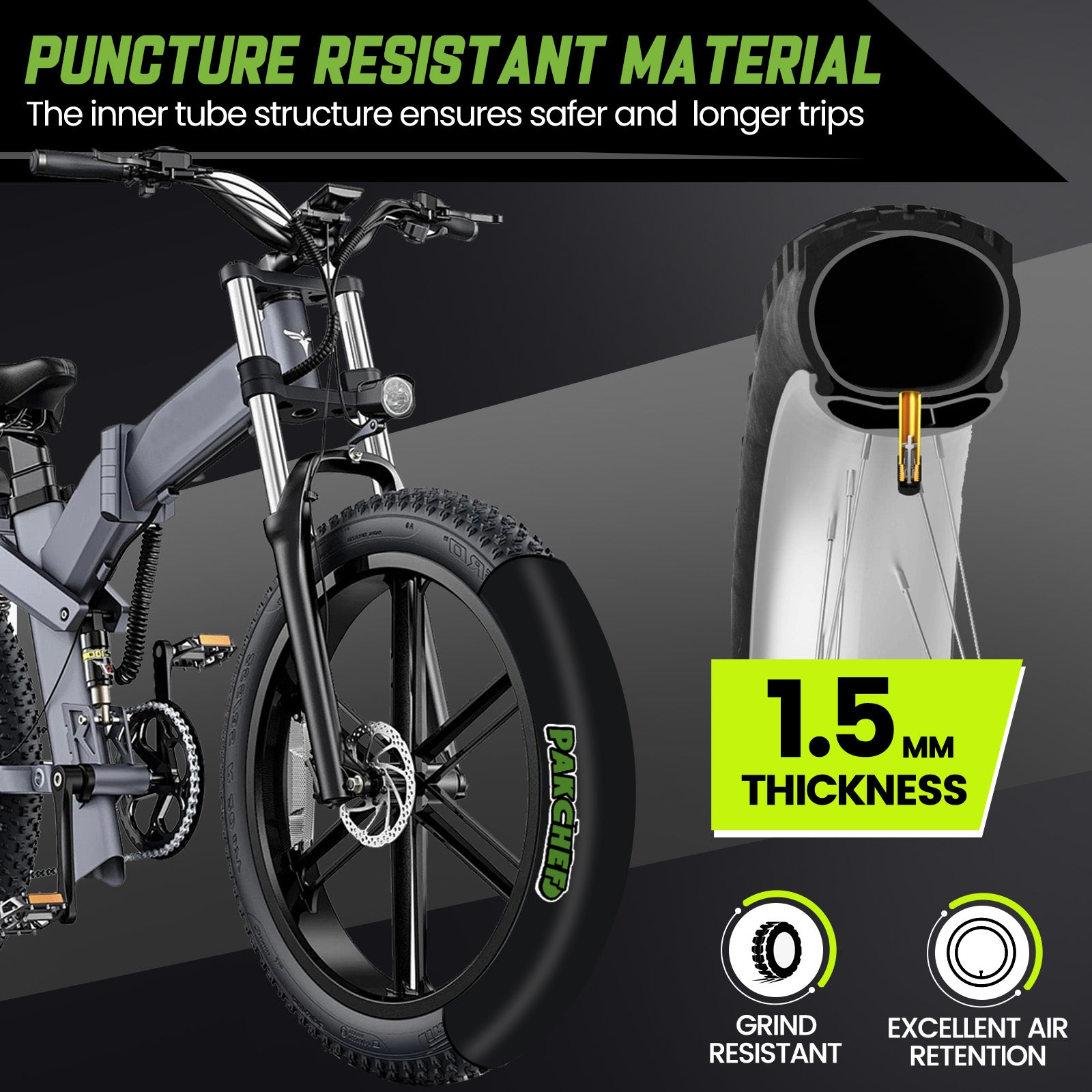 20x4.0 Heavy Duty Fat Tire Bike Tube (1 Pack)